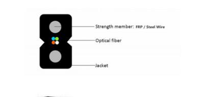 China 4 Cores Indoor FTTH Drop Cable GJXH/GJXFH Bow-Type  Steel/FRP Strength member for sale