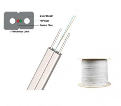 China Weatherproof Single Mode FTTH Indoor Drop Cable (1-12 Core) for sale