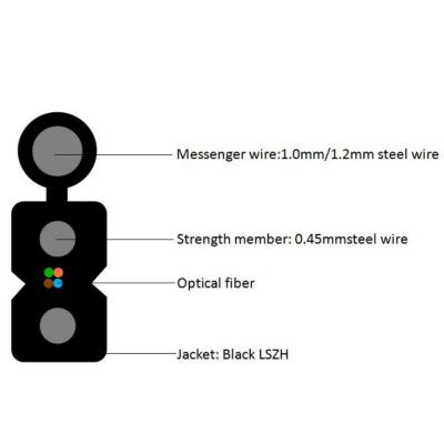 China 1.2mm Lszh Ftth Fiber Drop Cable , G657a2 4 Core Outdoor Cable for sale