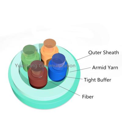 Cina La fibra densa di livello dell'interno del cavo a fibre ottiche del PVC Lszh GJFJV ha imballato il centro 4 in vendita