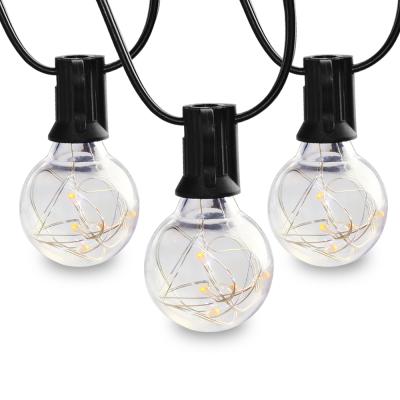 China Holiday Lighting EU Style Light Edison Bulb Clips String G40 Connectable Christmas Globe Ball Led Copper Wire Fairy Lights String for sale