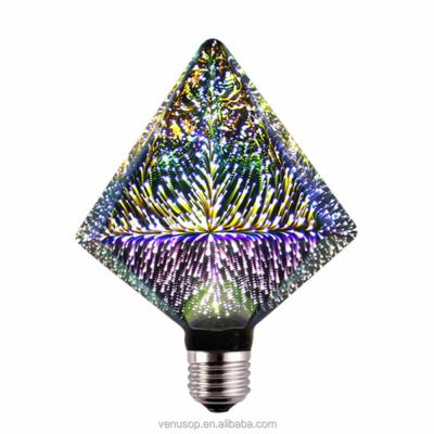 China Glass Ornamental Colorful Light Bulbs Fireworks Ball Lights With 3D Effect Bulbs for sale