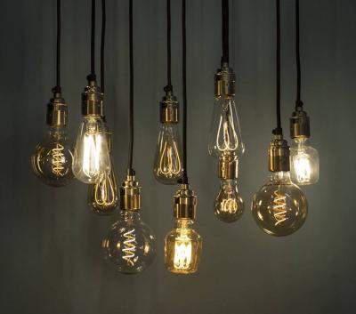 China Coffee Vintage Edison LED Light Bulb Spiral LED Filament Bulb E26 Flexible Base Dimmable Led Spiral Filament Bulb for sale