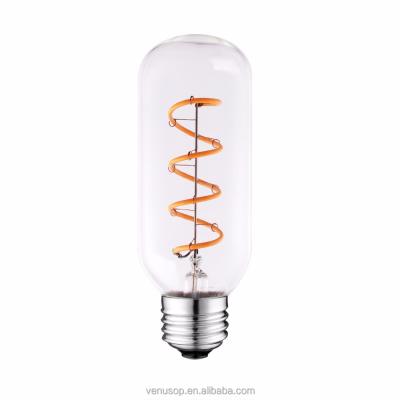 China Indoor Lighting Amber Flexible Soft T45 Spiral Filament Led Light Bulb for sale