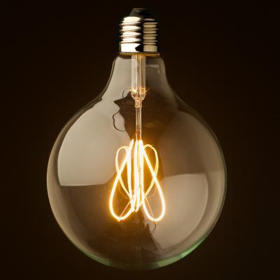 China Residential G125 Antique Clear Globes Led Curved Filament Light Bulb for sale