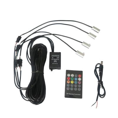 China Ignition 12V 2W Multi Color RGB Fiber Optic Motor Remote Control Led Light Ignition Use 4 Mini Head Light Car Decoration 12V 2W RF Optic Led Light for sale