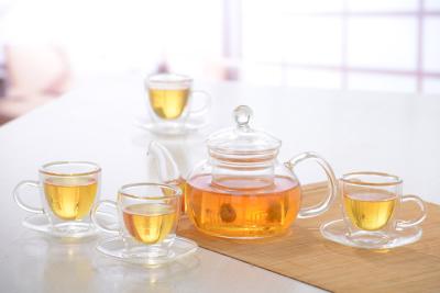 China Double wall glass, Heat-resistant  glass teapot, borosilicate glass tea set, Espresso, Latte, Cappuccino cup for sale