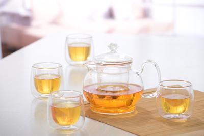 China Double wall glass, Heat-resistant  glass teapot, borosilicate glass tea set, Espresso, Latte, Cappuccino cup for sale