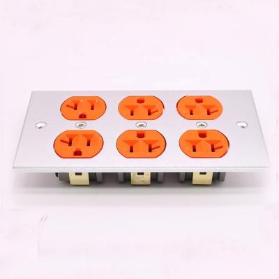 China YIVO Residential / General Purpose 146 Pure Copper Plating 24k Gold Type XSSH # OEM DIY 15 Amp IEC Inlet Plug Electrical Outlet for sale