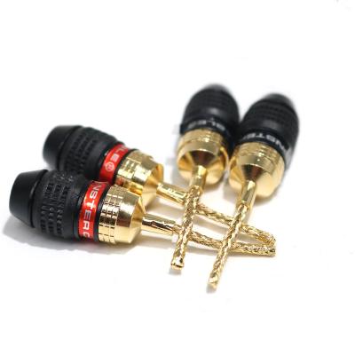 China audio & YIVO XSSH Copper Plating Gold Brass High End Audio CD Amplifier Visual Male Speaker Connector Banana Plugs Plug Jack for sale