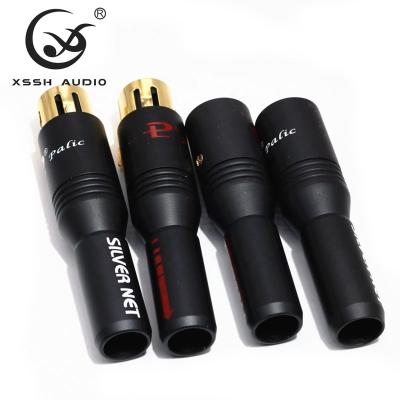 China audio & YIVO XSSH Audio Visual High End Black Metal Shell Copper Plated Gold 3 Pins XLR Jack Male Female Connector for sale