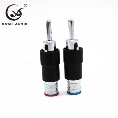 China audio & YIVO XSSH OEM ODM Rhodium Audio Visual Video Speaker Cable Connector 8mm High End Brass Plated Male Banana Plug for sale