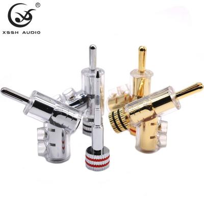 China audio & YIVO XSSH High Quality HIFI Audio Video 5.8mm Gun Type Brass Gold Or Rhodium Banana Plug Connector For DIY Cable for sale