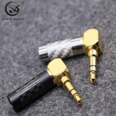 China audio & YIVO XSSH Carbon Fiber Video High End White Black Brass Plated Gold Stereo Earphone Jack 3.5mm Audio Jack for sale