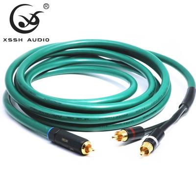 China YIVO XSSH Speaker DIY High End High Fidelity 1 RCA to 2 RCA audio connecting line cord wires rca and video cables for sale