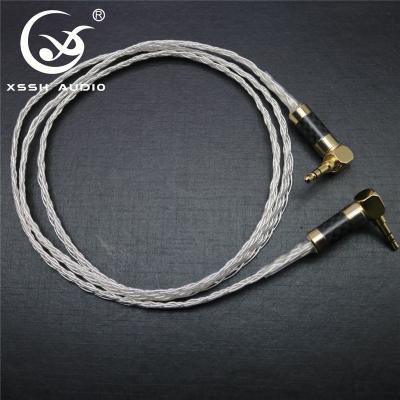 China Speaker YIVO XSSH Audio 8 Core OFC Plating Silver 3.5mm Male To Aux Earphone Audio Cable. 3.5mm Plug Male Stereo HiFi for sale