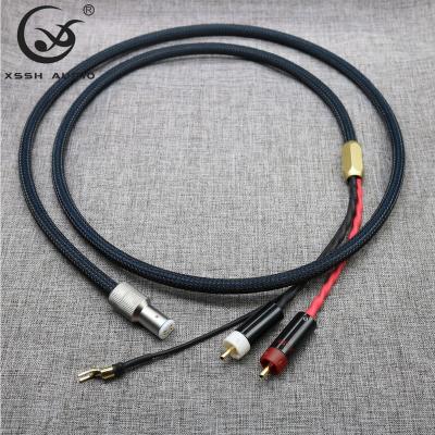 China Car 4 Pure Copper OFC Core Plated Silver Shield RCA 5 To XLR Pin Plug Wire RCA Phono Tonearm Audio Cable With Ground Wire for sale