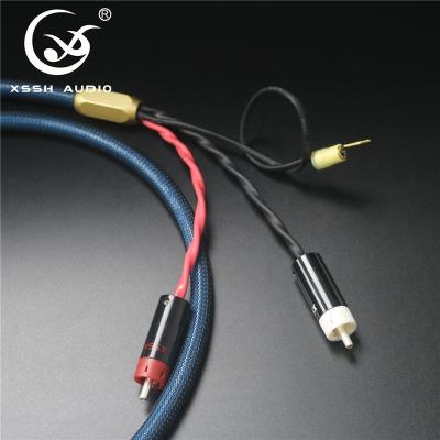 China Camera XSSH 2rca Copper Silver Wire to 2rca Male to Male Ground Wire RCA Audio Cable for sale