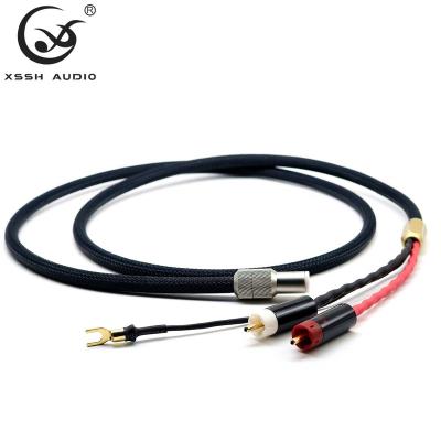 China HIFI Silver Copper Speaker Wire 5 Pin XLR To 2 RCA Cable Phone Tonearm Audio Cable Machine Signal Wire Record Connections for sale