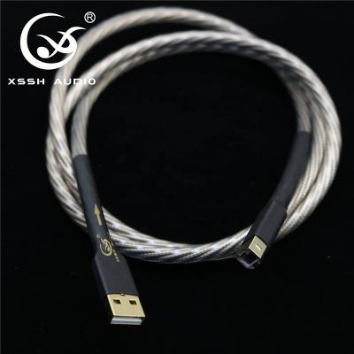 China MP3/MP4 Player Gold A to B USB2.0 USB3.0 USB3.0 USB A to B Canton Extension Cables XSSH Audio DIY Silver OFC Pure Copper Conductor for sale