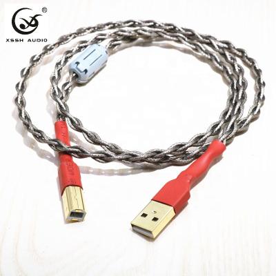 China audio & YIVO video XSSH OFC OFC plated aux video-audio cable. USB Charger Extension 2.0 Output USB DAC Extension Cable Wire Cord Braid Silver for sale