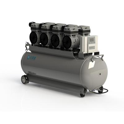 China Lubricated Portable Dental Pump Silent Oil Free Air Compressor for sale