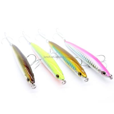 China Japan High Quality Wobblers Wholesale 4 ABS Colors 9.5cm Sinking Pencil 17g Hard Bait Fishing Lures Bass Fresh Saltwater Hooks 4# VMC for sale