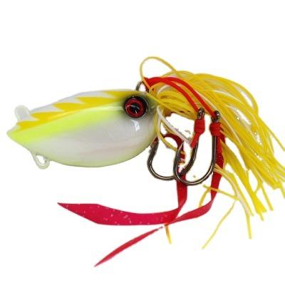 China Castfun 80g Madai Jig Rubbler Jig With Hard Squid Skirt Lead Jig Head Fishing Lures Rig Head For Fishing for sale