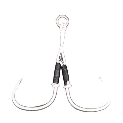 China Saltwater Sea Fishing Jig Aid Hooks 1/0 2/0 3/0 4/0 5/0 Fishhook With Stainless Steel Ring Sjigging Aid Anti-Rust Coating Solid Hooks for sale