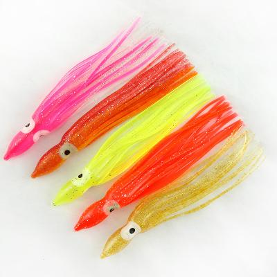 China Lead Lure 12cm Soft Fishing Rubber Squid Skirt Octopus Soft Lure Lure Saltwater Bait Hookie Bass Tuna Trolling & Bass Fishing for sale