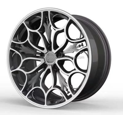 China 1000 styles combine hardware and silver, car black finishing outer and inner forged wheel for sale