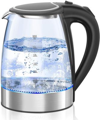 China 360 Degree Hot Water Boiler Rotating Base Teapot and Glass Tea Kettle with LED Cordless Fast Heating, Auto Shut-Off, Boil-Dry Protection Electric Kettle for sale