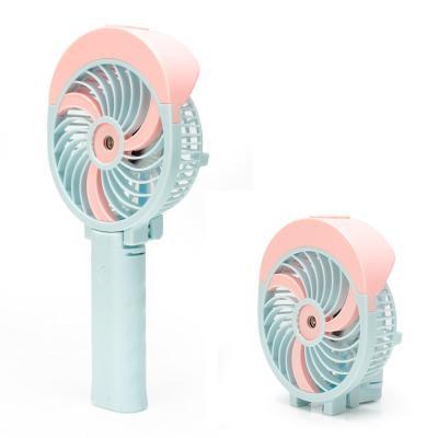 China Mister Fan Battery Operated Work Quiet Portable Handheld Rechargeable Mist Fan Foldable 3 Speed ​​USB Fog Fan for sale