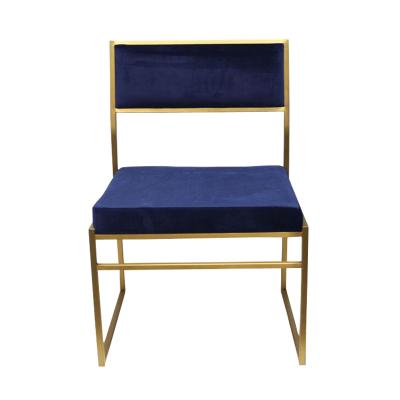 China Designer Modern Dining Furniture Modern Upholstered Leisure Padded Stainless Steel Velvet Base Wedding Event Dining Chair for sale