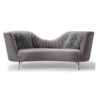 China Modern gray color stainless steel color space velvet sofa leg modern hotel villa commercial living room furniture for sale