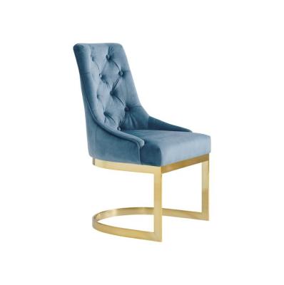 China European Style Metal Modular Luxury Leg Upholstered Living Room Furniture Velvet Dining Modern Chair Half Moon for sale