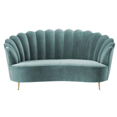 China 2020 Modern Home Furniture Metal Big Sale Blue Velvet Modern Luxury Sofa for sale