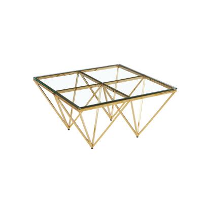 China modern unique design luxury style living room stainless steel furniture coffee table modern nordic design for sale