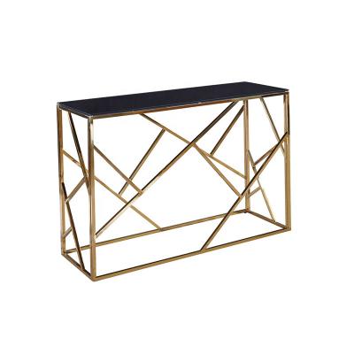 China Unique popular modern luxury modern living room furniture black Nordic gold and console table gold for sale