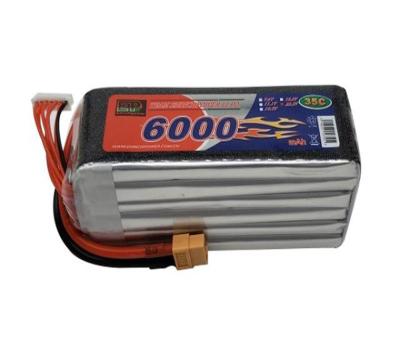 China XW LiPo RC Toys Battery Akku 6S 6000mAh 22.2V 35C 70C with XT90 Plug for Airplane Helicopter for sale