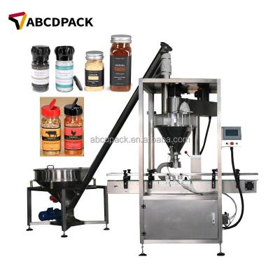 China Volumetric Food Spice Jar Piston Filler Herb Screw Filling Machine Milk Powder Production Line for sale