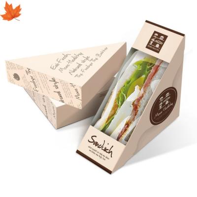 China Recyclable Custom Printed Triangle Sandwich Box For Packaging for sale