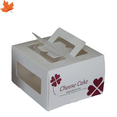 China High Quality Recyclable Customized Plastic Box Cake Pastry Food Packaging Dessert Packaging Box With Hands for sale