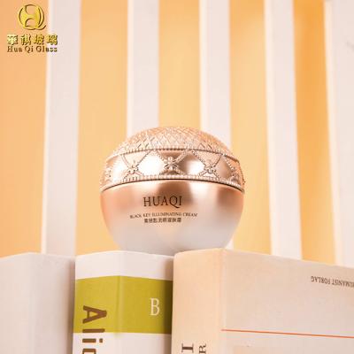 China Glass Bottles Wholesale Luxury Glass Jars 50g Cosmetic Jars Bottles For Skin Care Face Cream Lotion Bottle for sale