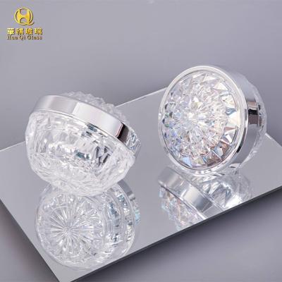 China New Design Luxury Glass Cosmetic Bottles 50g Cream Jar Empty Cosmetic Packaging Glass Bottles And Jars Set for sale