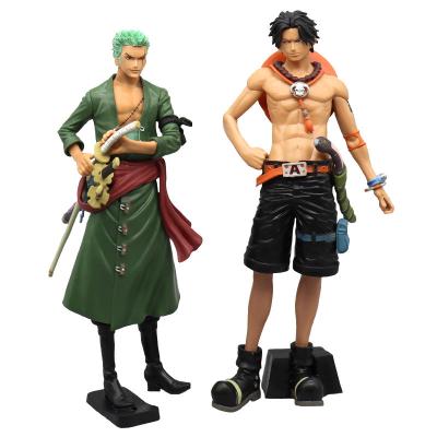 China Japan Group Three Swords Flow Roronoa Zoro One Piece Fire Ace Fist Large Holding Ace Figure Peripheral Model for sale