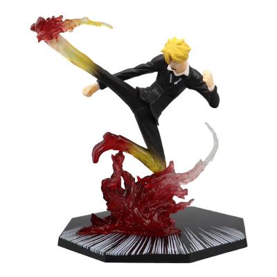 China One Piece Anime Sanji Leg Wind Demon Zoro Slash Luffy Ace Ghost Fist Japan Fire Ornament Handmade Peripheral Model for sale