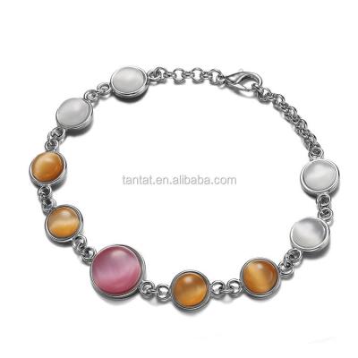 China Wholesale Latest Design Silver Plated Bracelet Nickel Free With Natural Stone Stretch Rosary Bracelet for sale