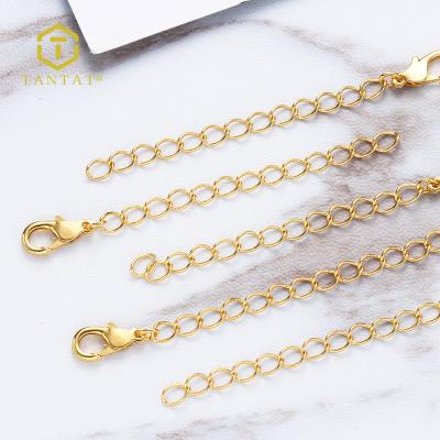 China Necklace Teardrop Drop Supplement Chain With Lobster Clasp Gold Plated for sale