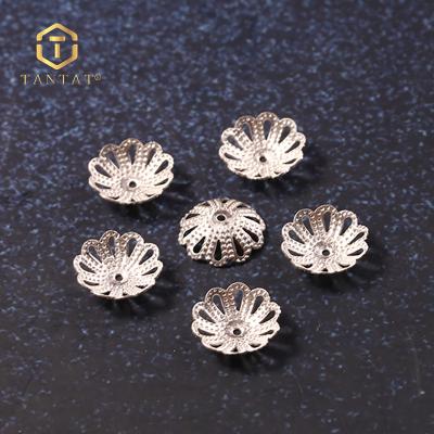 China Shiny Silver Plated Brass / Stainless Steel Pearl End Caps For Jewelry for sale